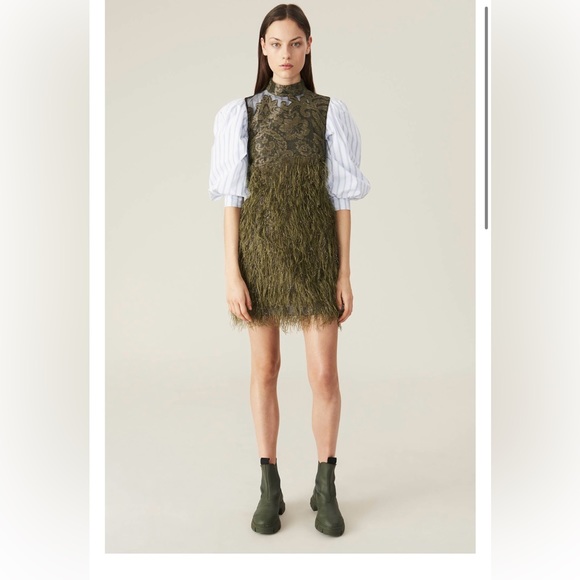 Ganni Dresses & Skirts - Ganni Feather Mini Dress, Size 36 (Small), Excellent condition